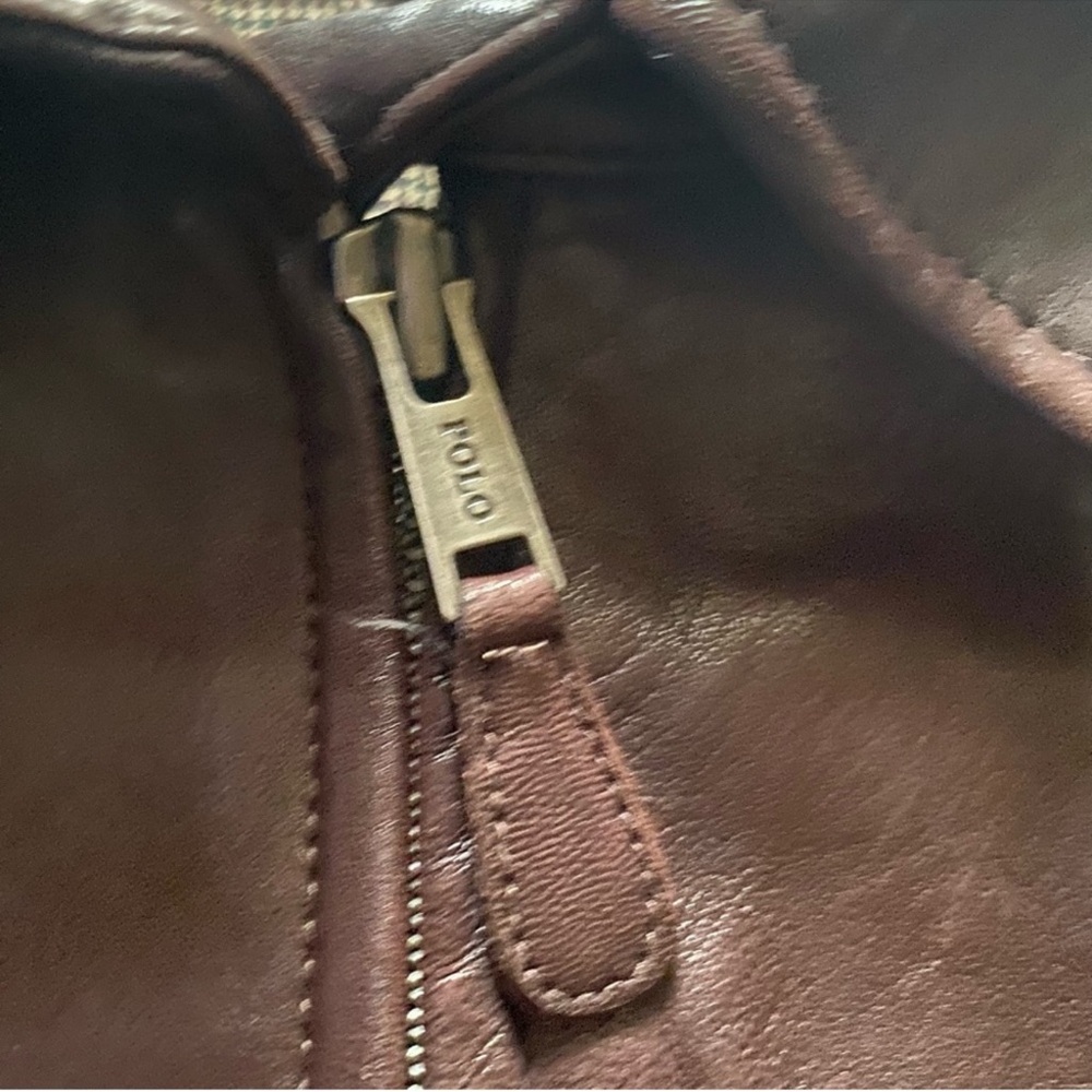Polo Ralph Lauren leather jacket men size Large - Picture 8 of 9